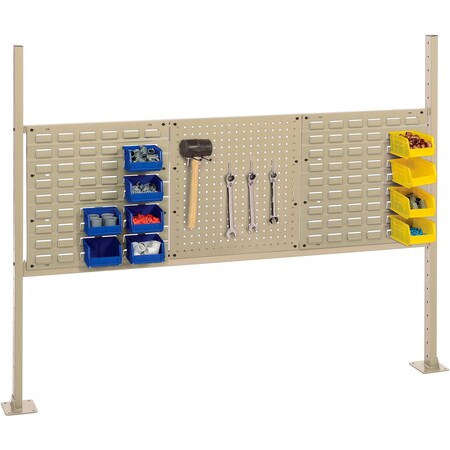 Global Industrial 18in Pegboard & 18in Louver Panel Kit, 54inW, Tan 249717TN